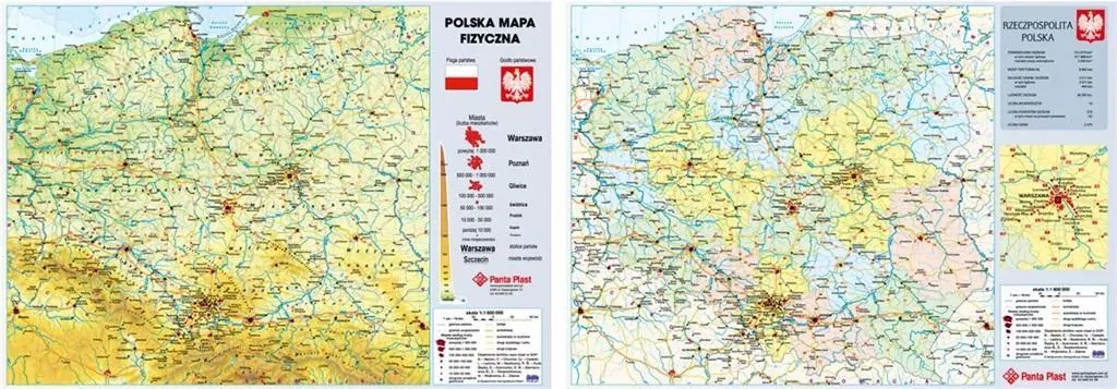 Podkład dwustronny z mapą Polski - tantis.pl