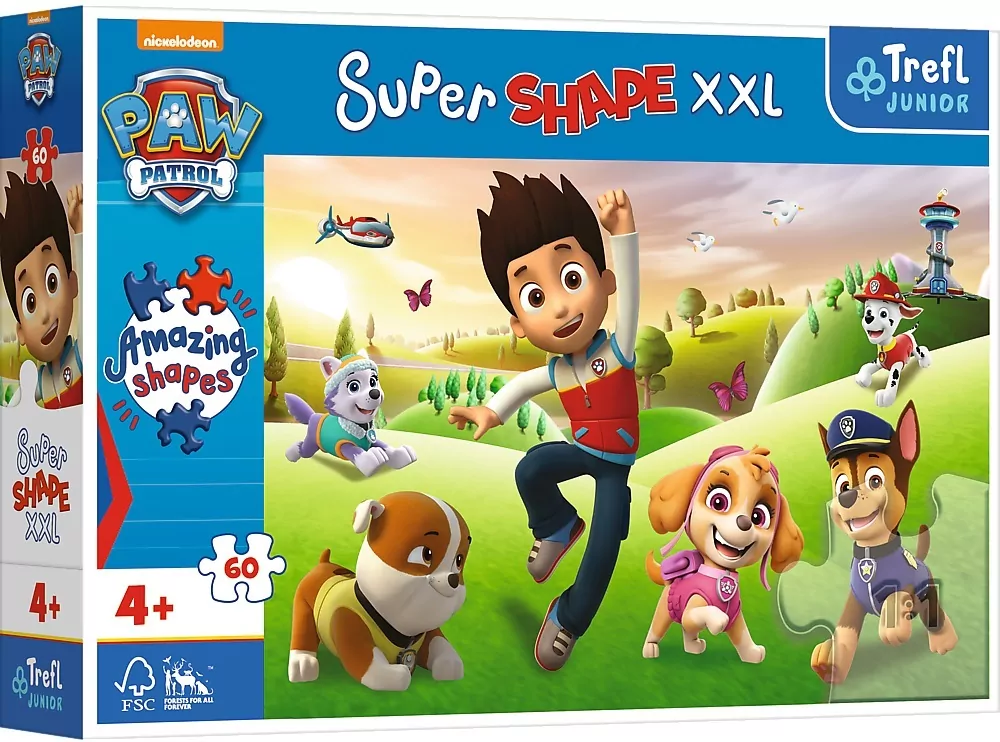 Puzzle 60 Super Shape XXL. Uśmiechnięte pieski Psi Patrol - tantis.pl