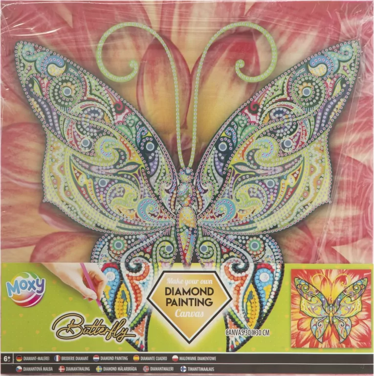 Diamentowe malowanie Motylek 30x30cm - tantis.pl