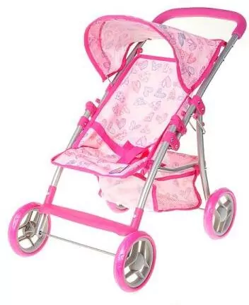 Wózek dla lalek spacerowy. Różowy serca - tantis.pl