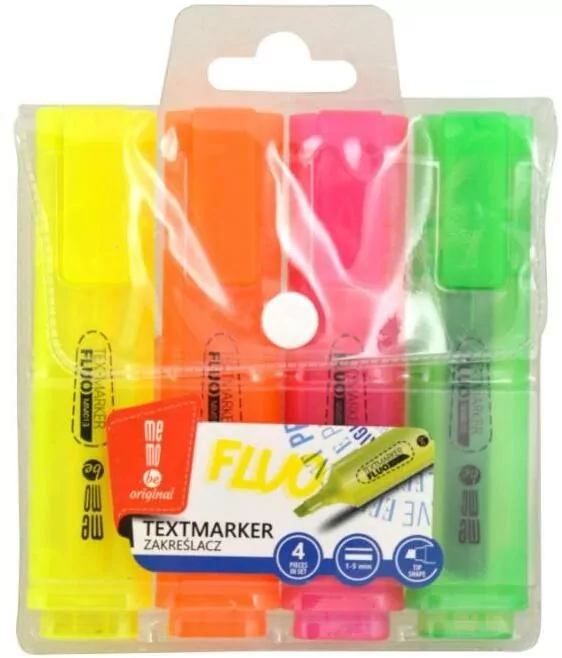 Zakreślacze neonowe etui 4 kolory - tantis.pl