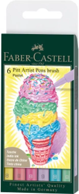 Pisaki Pitt Artist Pen pastel 6szt - tantis.pl