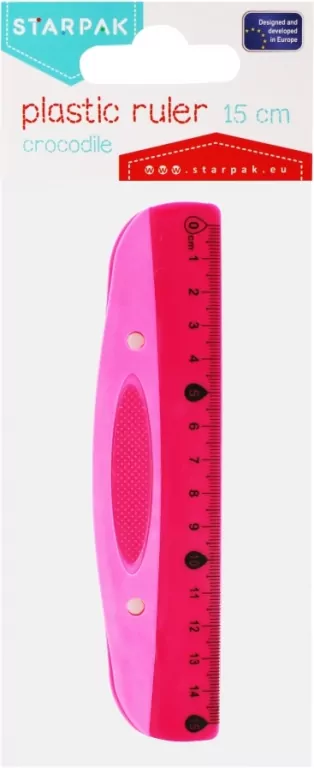 Linijka plastikowa. Różowa 15cm - tantis.pl