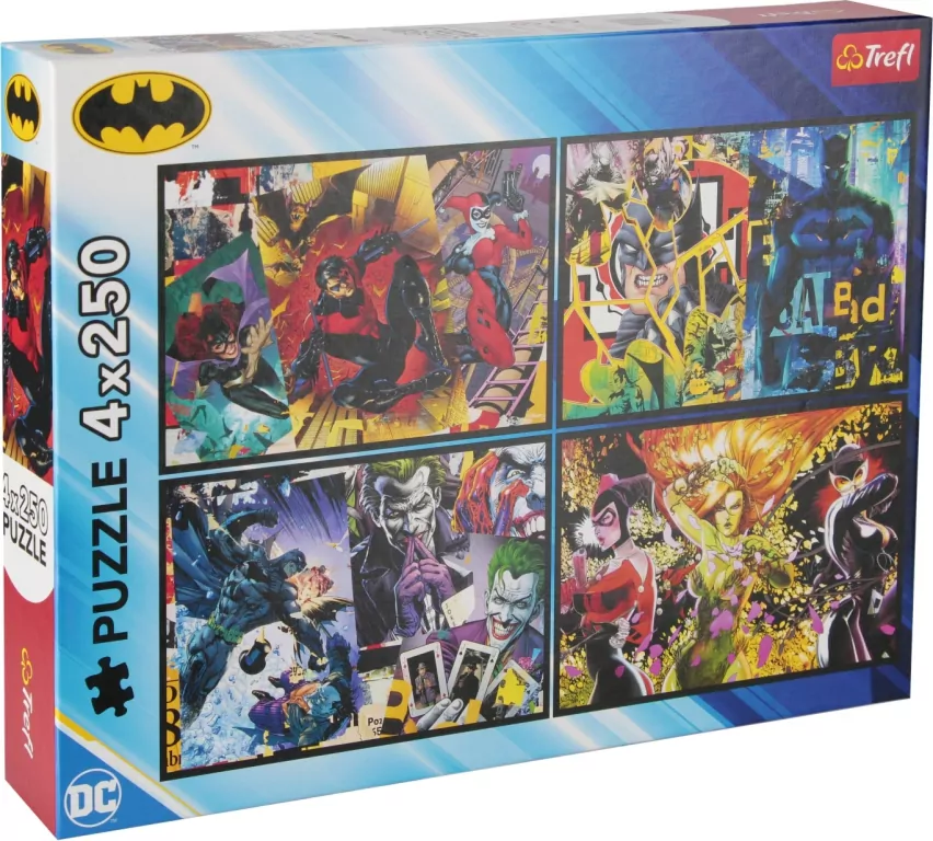 Puzzle 4x250 Batman w akcji TREFL - tantis.pl