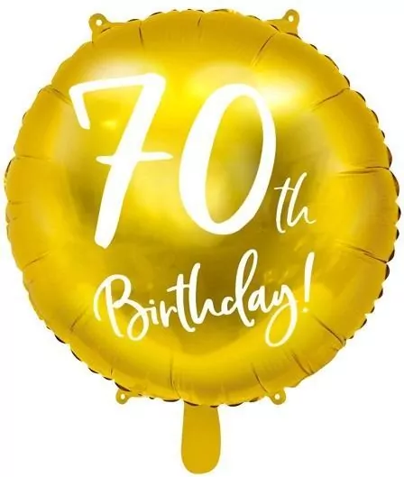 Balon foliowy. 70th Birthday! Złoty - tantis.pl
