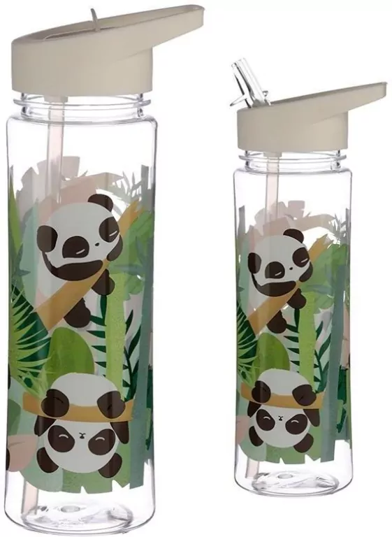 Butelka ze słomką Panda 500ml - tantis.pl