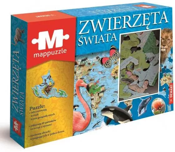 Mappuzzle. Zwierzęta świata - tantis.pl