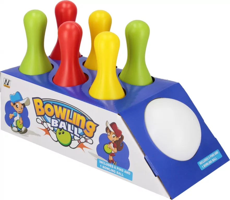 Kręgle plastikowe + akc. w pudełku NL021-1B MC - tantis.pl