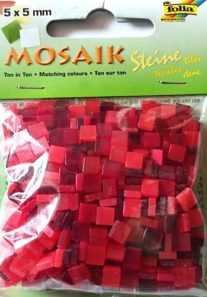 Mozaika kamyczki 5x5mm czerwona - tantis.pl