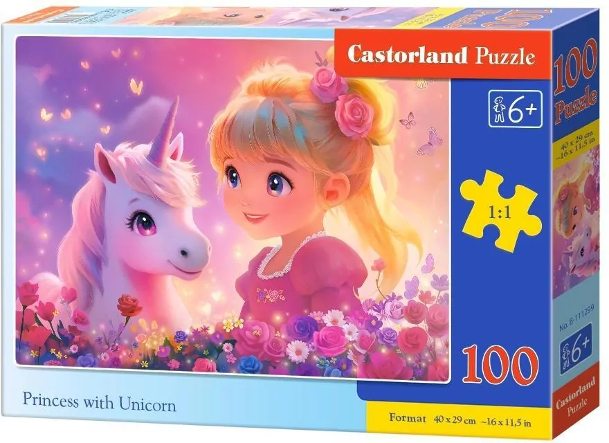 Puzzle 100 Princess with Unicorn CASTOR - tantis.pl