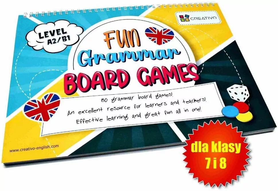 Karty językowe Angielski Fun Grammar Board Games level A2/B1 - tantis.pl