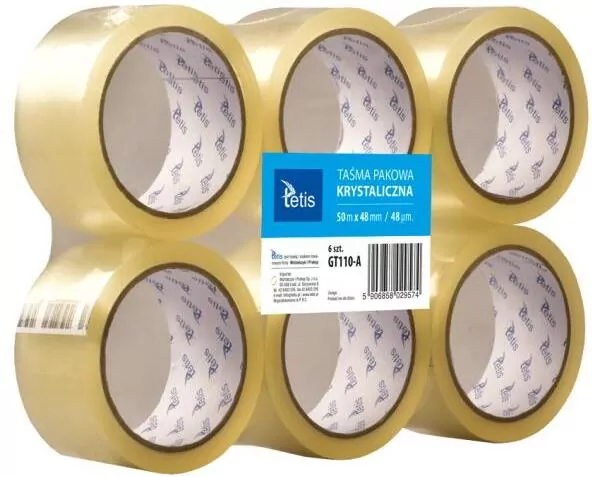 Taśma Pakowa Krystal. 48mmx50m. 6 sztuk - tantis.pl