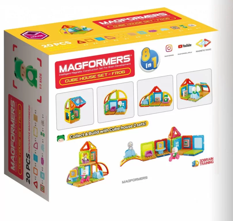 Klocki magnetyczne Cube. Dom Żaby - tantis.pl