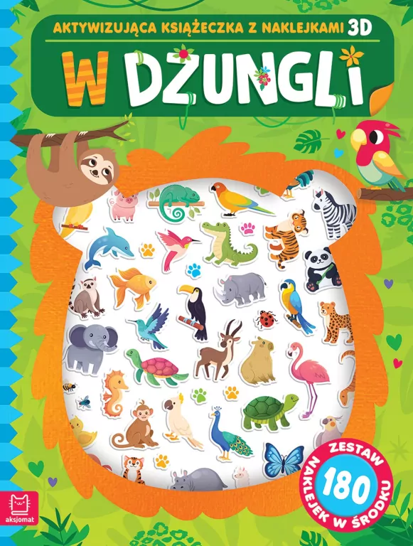 W dżungli. Aktywizująca książeczka z naklejkami 3D - tantis.pl