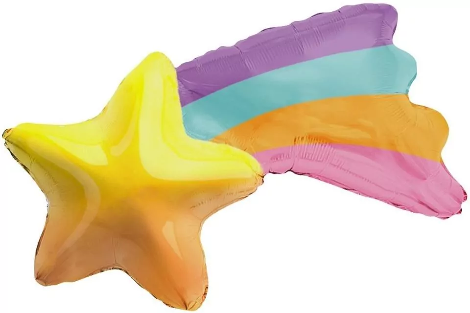 Balon foliowy Tęczowa Kometa 75x56cm - tantis.pl