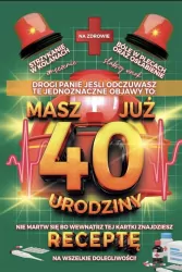 Karnet 40 urodziny z receptą