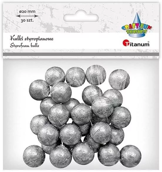 Kulki styropianowe 20mm 30szt srebrne - tantis.pl