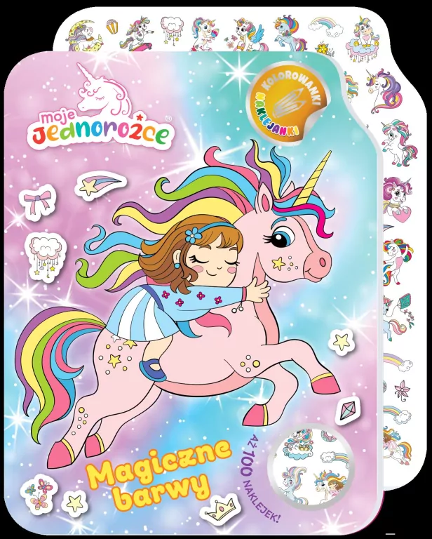 Moje Jednorożce. Kolorowanki naklejanki cz.2 Magiczne barwy - tantis.pl