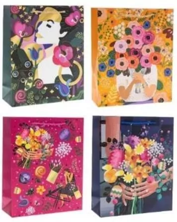 Torebka prezentowa 26x32x10cm Kwiaty MIX - tantis.pl