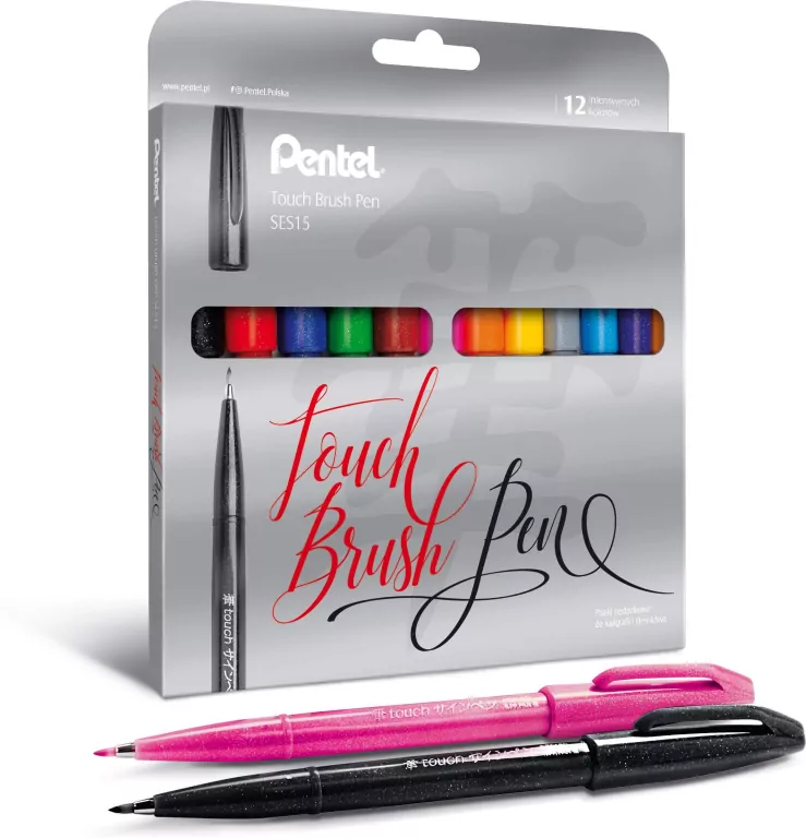 Pisaki do kaligrafii z elastyczną końcówką. 12 kol - tantis.pl