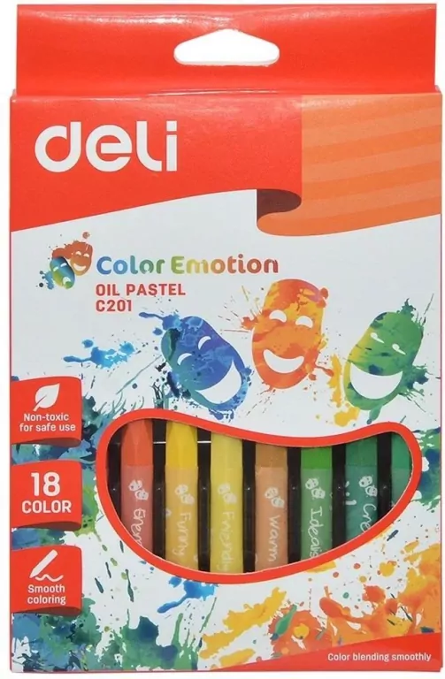Pastele olejne Color Emotion 18 kolorów DELI - tantis.pl