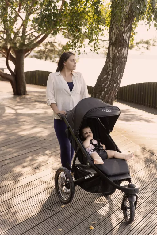 Caretero Lima Deluxe wózek spacerowy czarny - tantis.pl