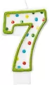 Świeczka cyferka 7 kropki 7,6cm - tantis.pl