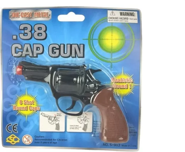 Pistolet metalowy na spłonkę blister 88377 83778 - tantis.pl