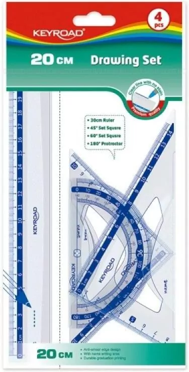 Zestaw geometryczny transparentny 4el - tantis.pl