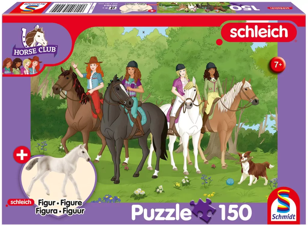 Puzzle 150. Schleich Klub jeździecki + figurka - tantis.pl