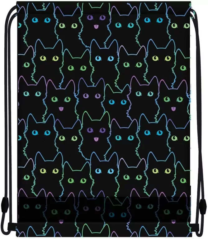 Strigo. Worek szkolny. Kot czarny - tantis.pl