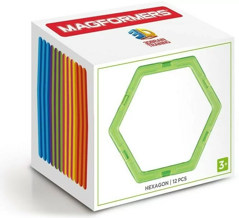 Klocki magnetyczne. 12 elementów. Sześciokąty - tantis.pl
