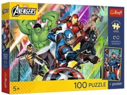 Puzzle 100 Marvel Potęga i moc + plakat