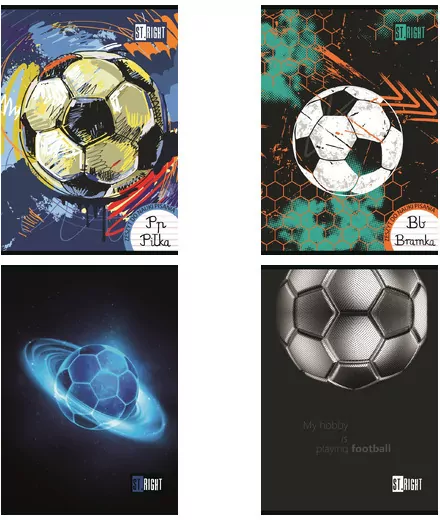 Zeszyt A4/32k linia dwukolor. Football mix (15szt) - tantis.pl