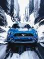 Malowanie po numerach - Niebieski mustang 30x40cm - tantis.pl