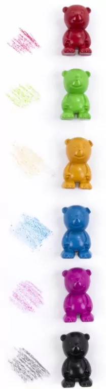 Kredki misie do nauki rysowania, 6 kolorów - tantis.pl