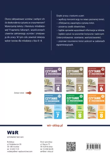 Czytanie ze zrozumieniem klas 6-8 SP. Literatura młodzieżowa - tantis.pl