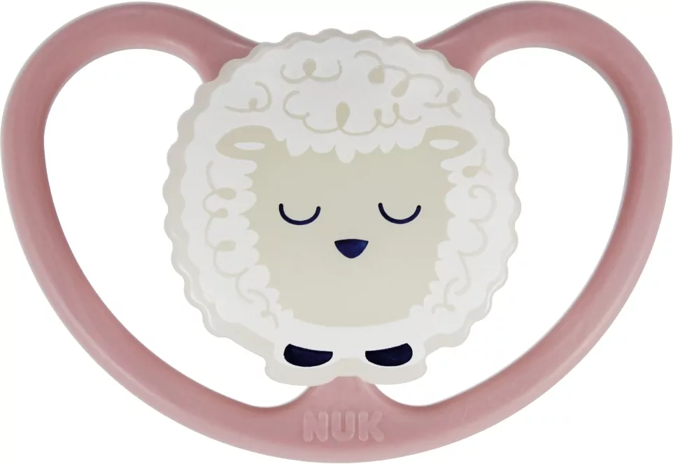 NUK. Space Night. Smoczki silikonowe 2 sztuki. 0-6 miesięcy. Kosmos i owieczka - tantis.pl