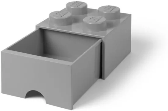 LEGO(R) pojemnik klocek z szufladą czwórka szary