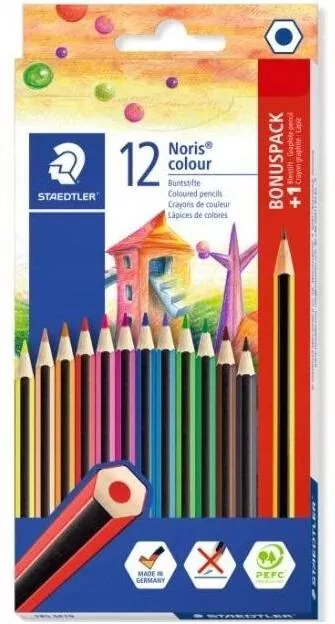 Kredki z ołówkiem HB. Noris Colour. 12 kolorów - tantis.pl