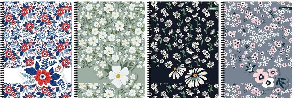 Kołozeszyt A4/80K kratka Flower - tantis.pl