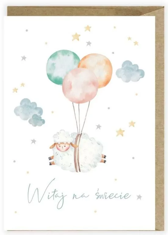 Kartka z okazji narodzin Owieczka K118 - tantis.pl