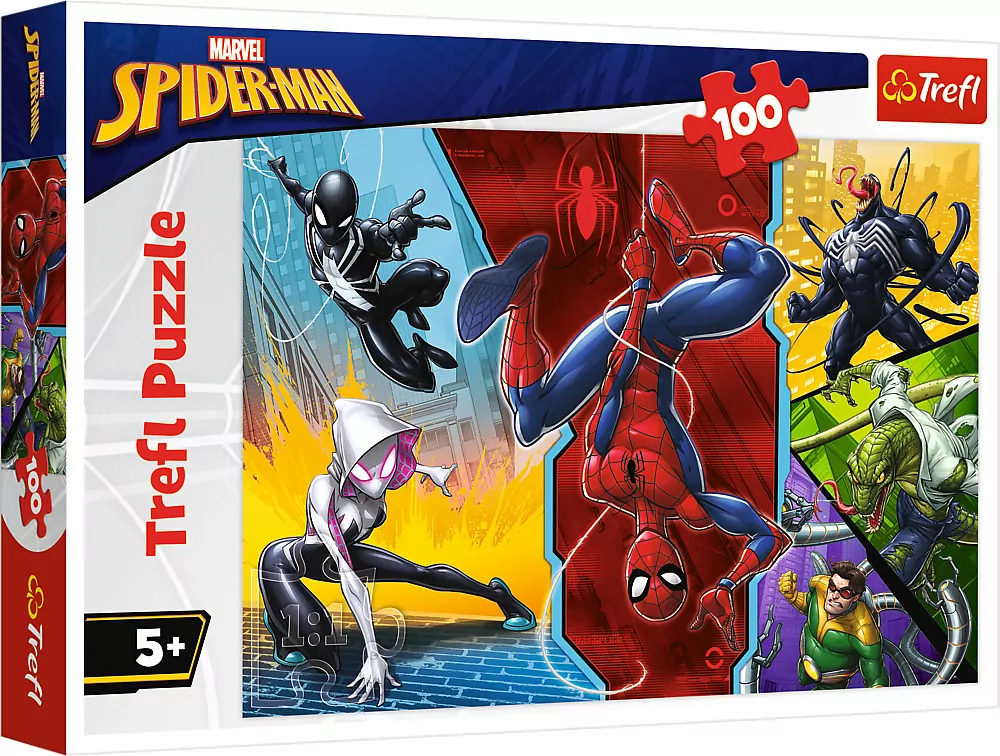 Puzzle 100. Marvel Spiderman Do góry nogami - tantis.pl