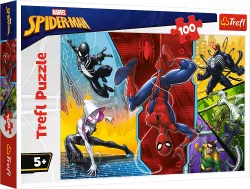 Puzzle 100. Marvel Spiderman Do góry nogami