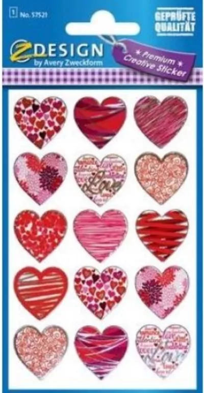 Naklejki foliowe - czerwono różowe serca - tantis.pl