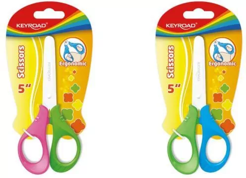 Nożyczki szkolne 12cm zaokrąglone duo kolor, mix 1 sztuka - tantis.pl