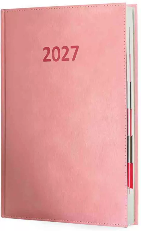 Kalendarz 2027 A4 Agenda Dzienny Pudrowy Róż - tantis.pl