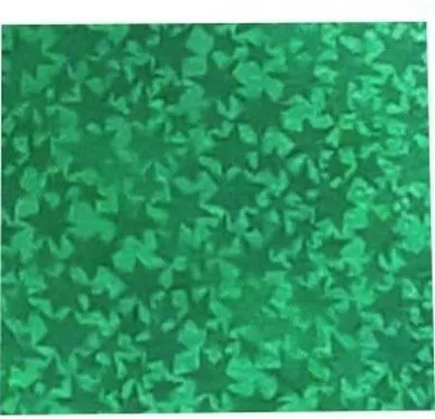Karton holograficzny zielony gwiazdy 25x35cm ark - tantis.pl