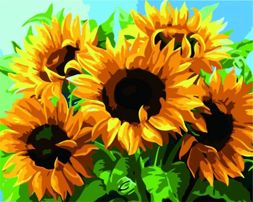 Malowanie po numerach - 40x50cm Słoneczniki - tantis.pl