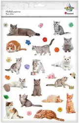 Naklejki papierowe. Koty, kwiaty